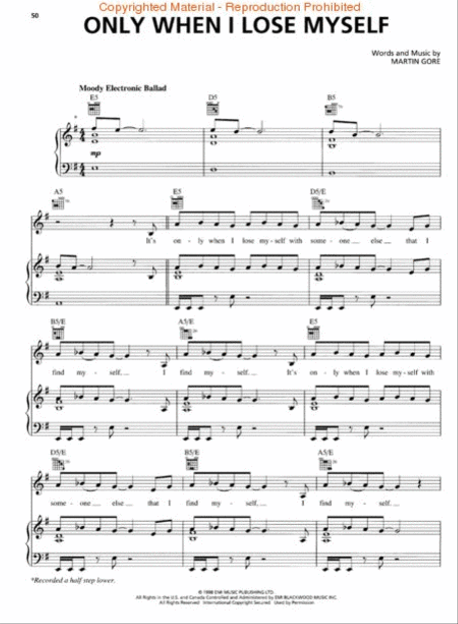 Best of Depeche Mode Piano, Vocal, Guitar scores gallery preview page 3