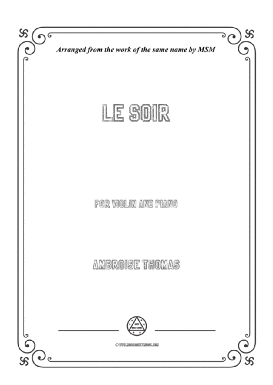 Thomas-Le soir, for Violin and Piano Violin Solo scores gallery preview page 1
