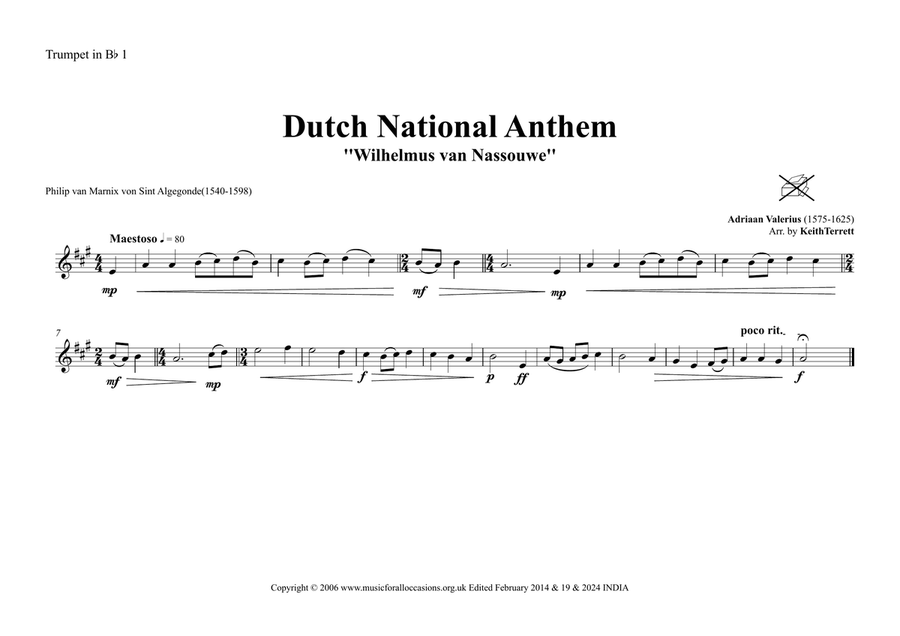 Dutch National Anthem (