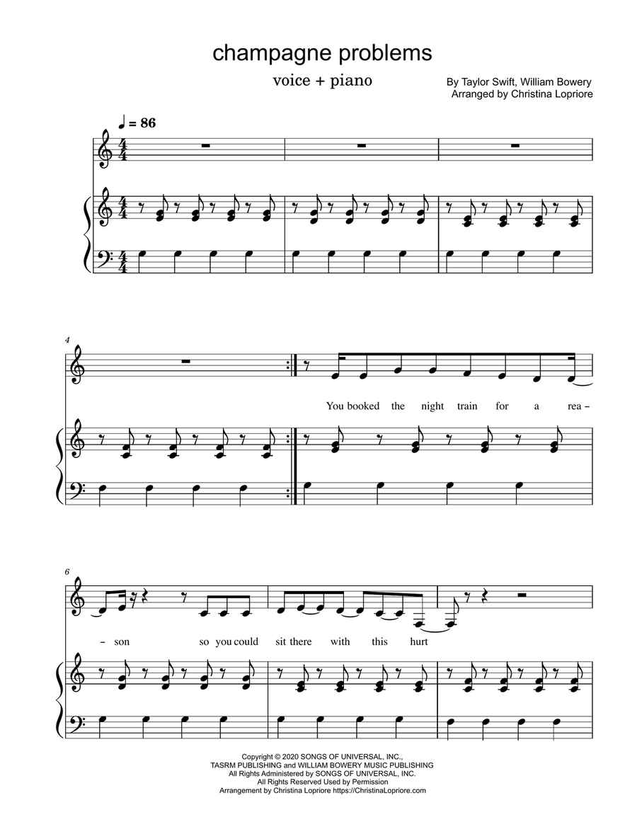 Champagne Problems Voice scores gallery preview page 1