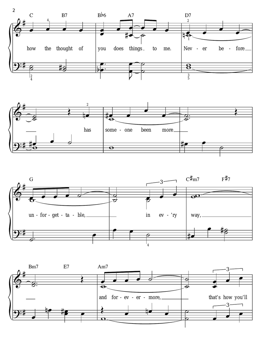 Unforgettable Unforgettable Easy Piano scores gallery preview page 2