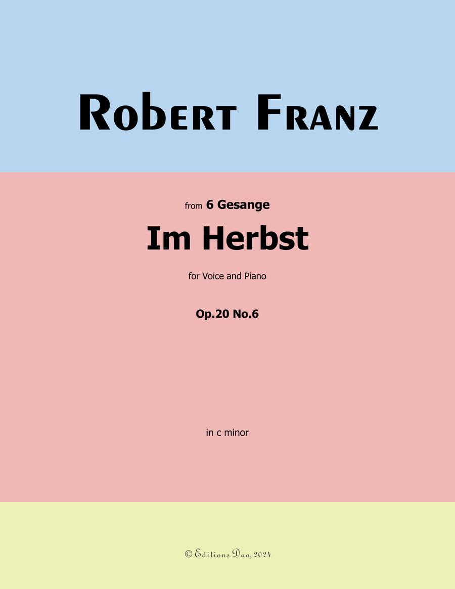 Im Herbst, by Robert Franz, in c minor Voice scores gallery preview page 1