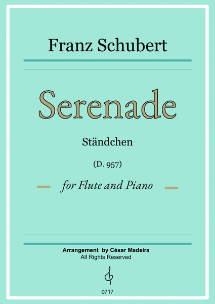 Serenade (D.975) by Schubert - Flute and Piano (Full Score and Parts) image number null