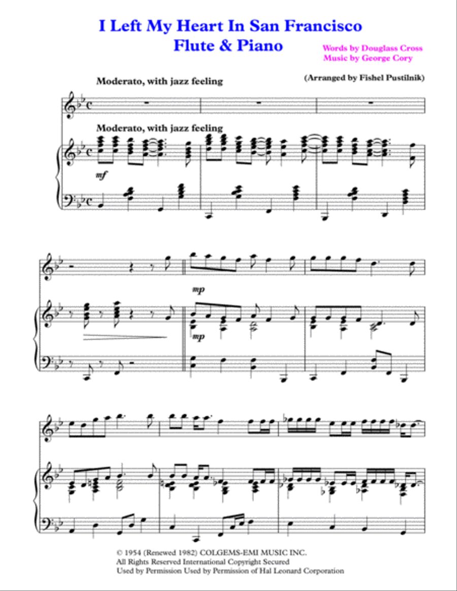 I Left My Heart In San Francisco Flute Solo scores gallery preview page 2