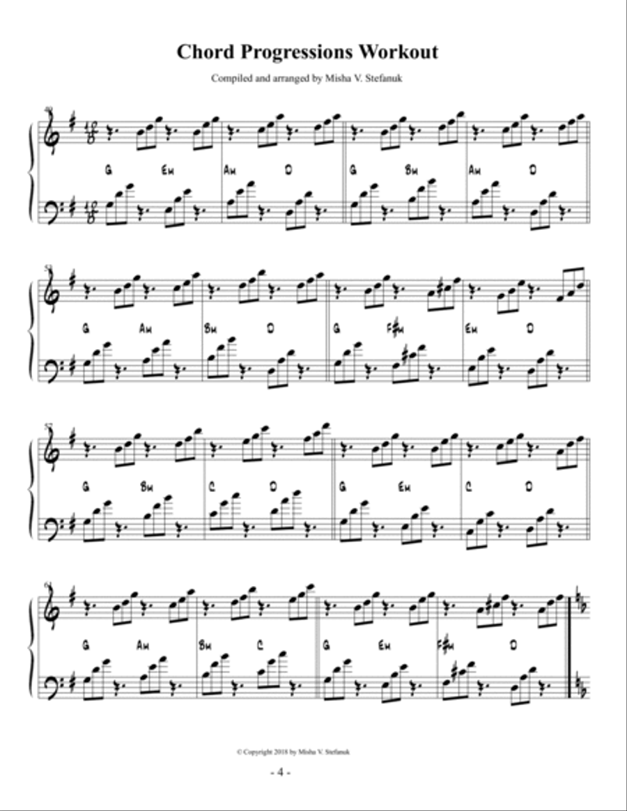 Piano Chord Progressions Workout Voice scores gallery preview page 6