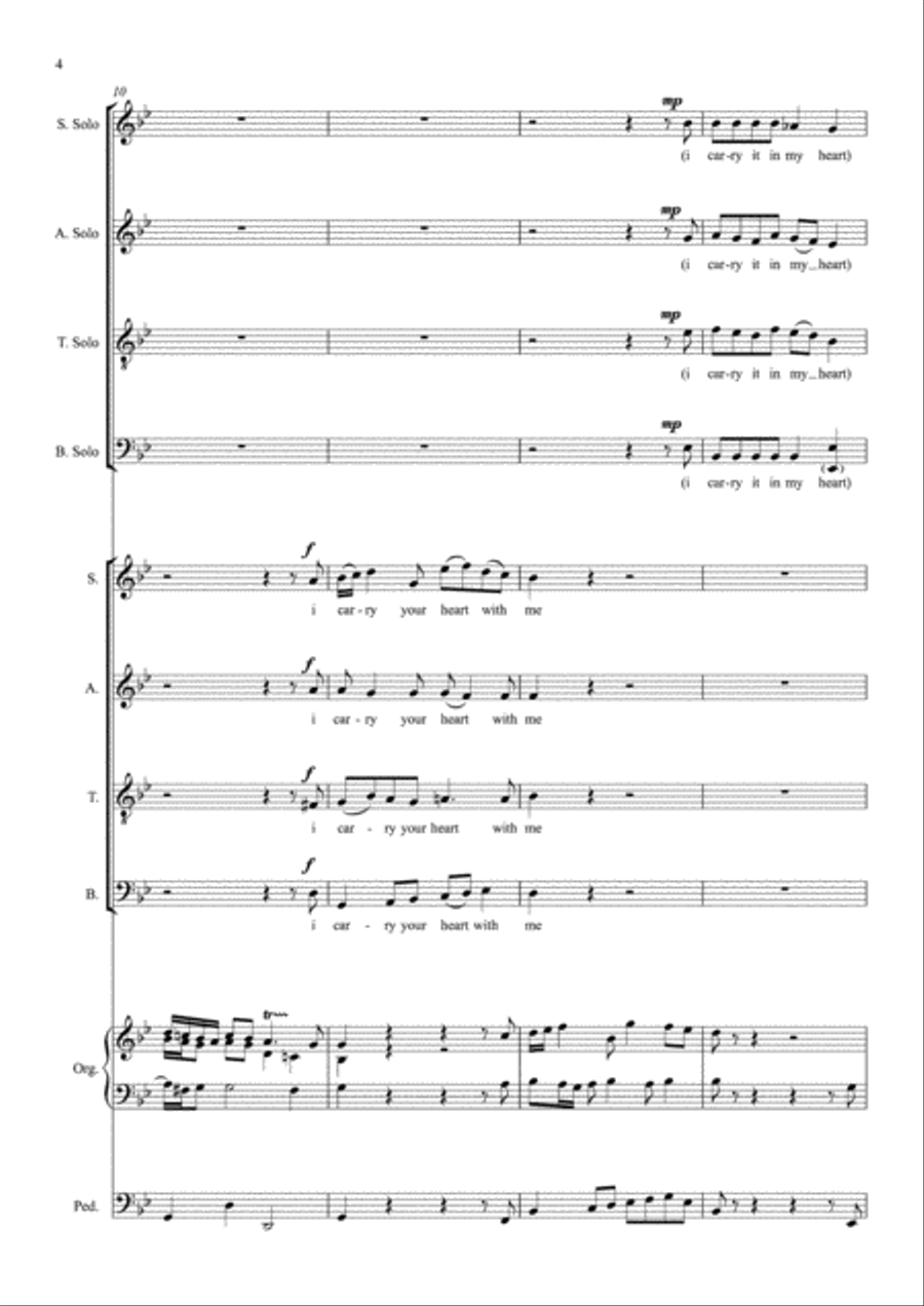 "i carry your heart" - for SATB, semichorus and organ image number null