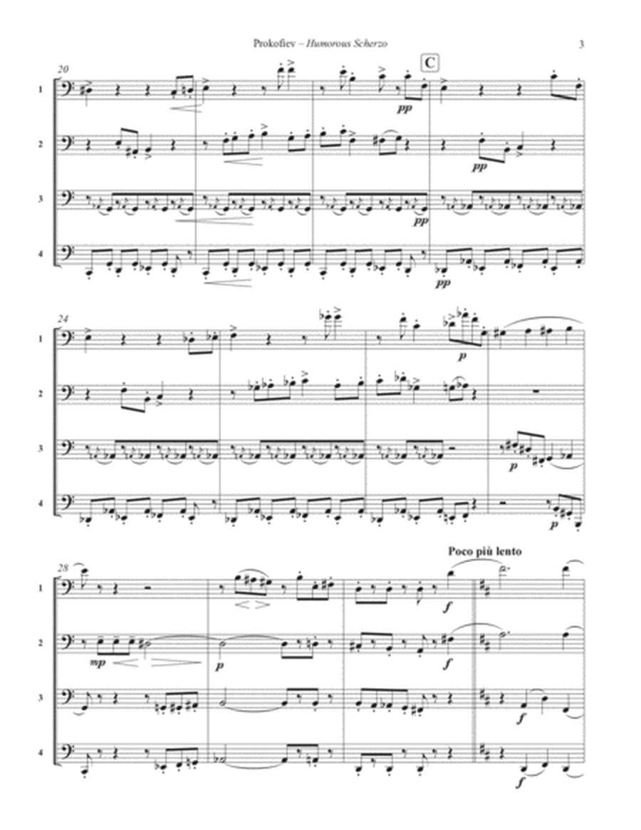 Humorous Scherzo, Op. 12, No. 9 for Euphonium/Tuba Quartet