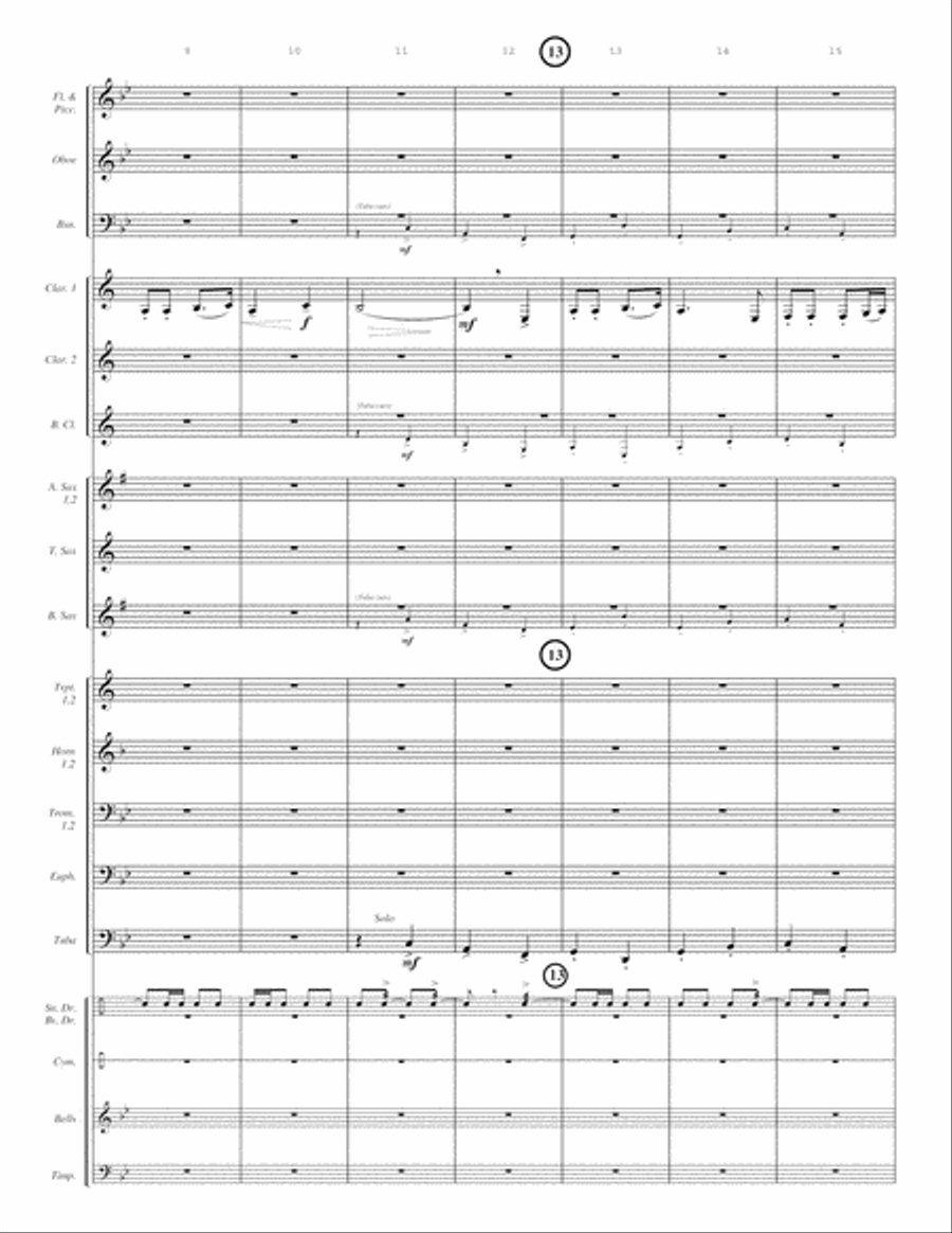 MARCH OF THE CZAR'S BRIGADE (medium easy - concert band; score, parts, and license to copy) image number null