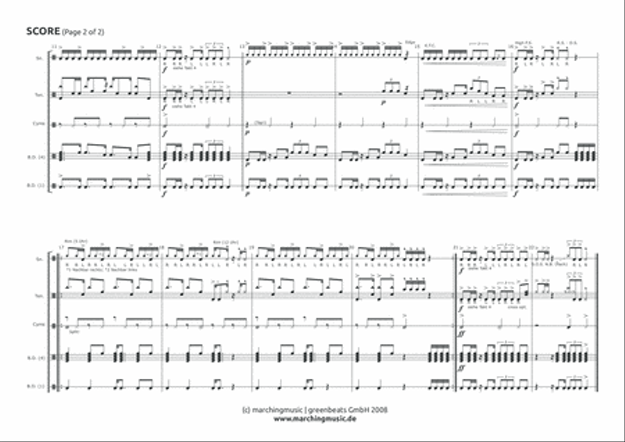 A LA TURCA (Street Cadence) Drum Set scores gallery preview page 3