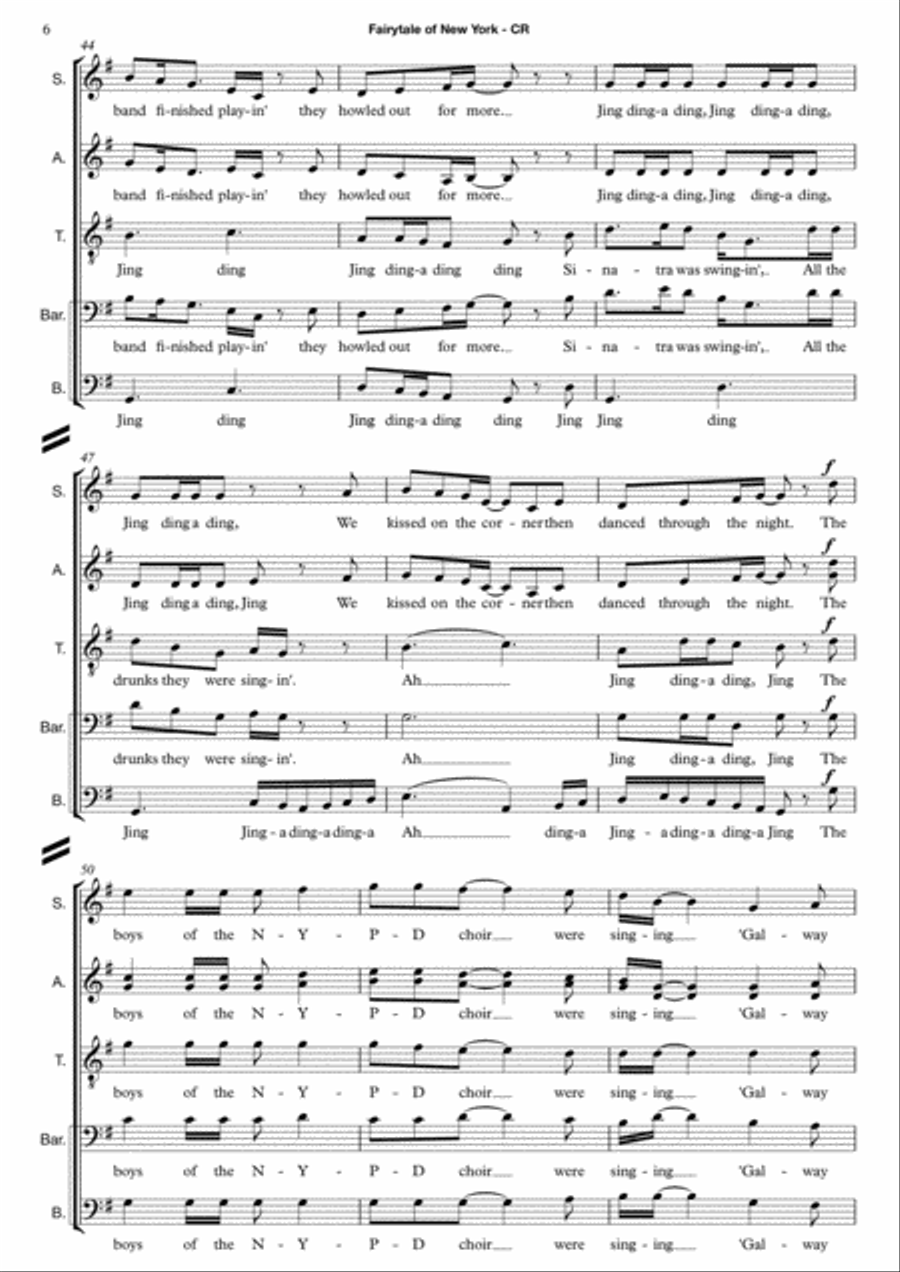 Fairytale Of New York 4-Part scores gallery preview page 6