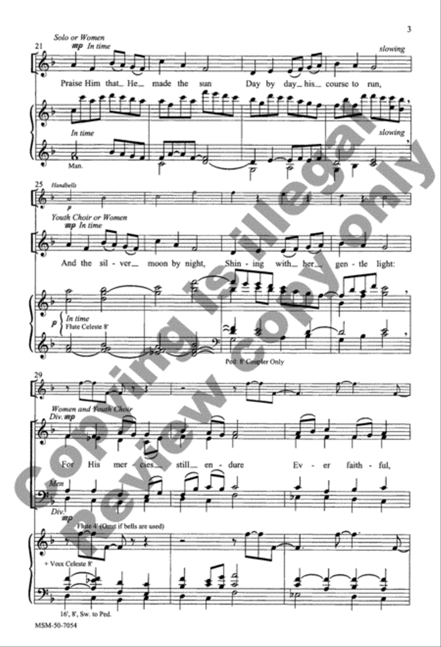 Praise, O Praise Our God and King 4-Part scores gallery preview page 12