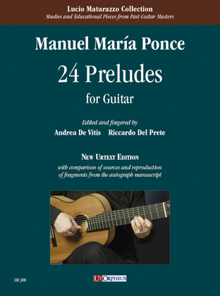 Book cover for 24 Preludes for Guitar. New Urtext Edition with comparison of sources and reproduction of fragments from the autograph manuscript