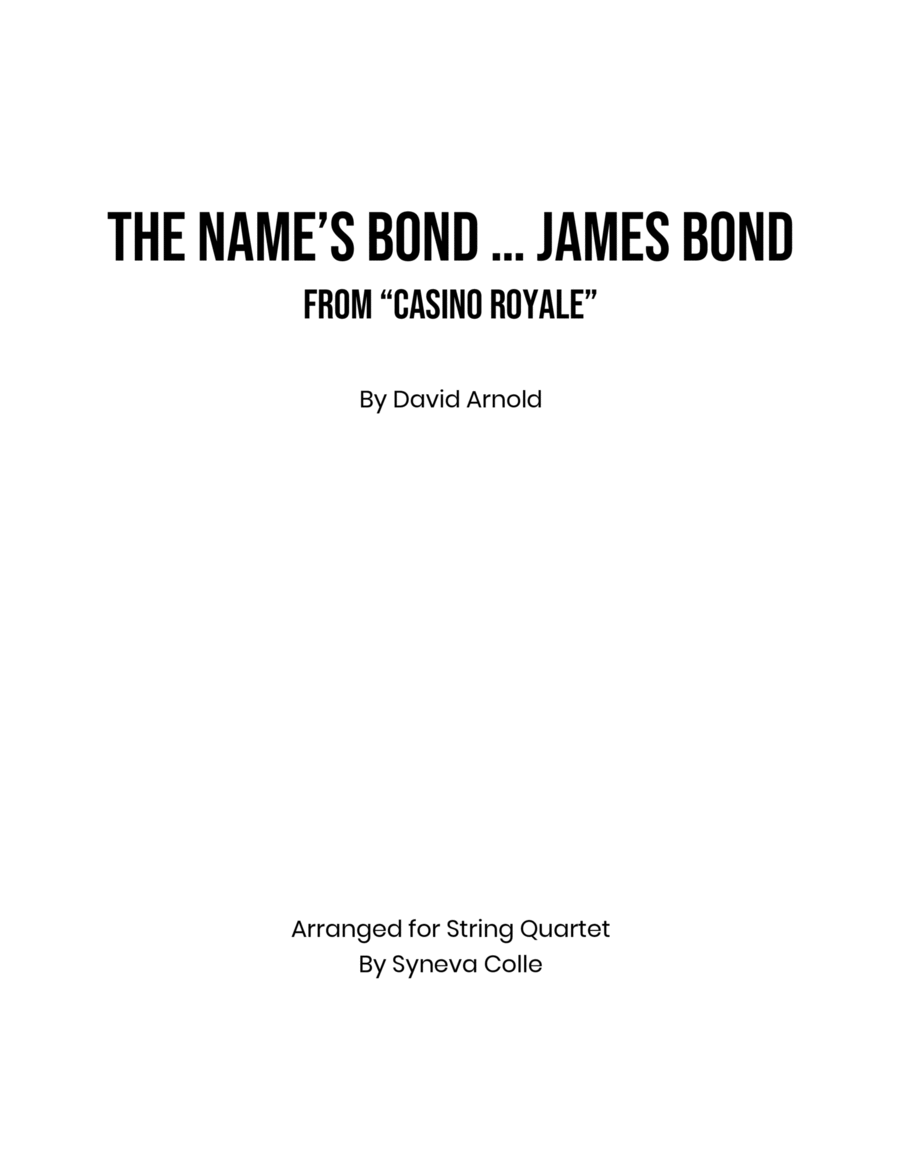 The Name's Bond... James Bond String Quartet scores gallery preview page 1