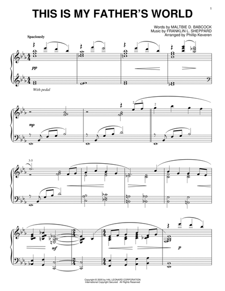 This Is My Father's World [Jazz version] (arr. Phillip Keveren)