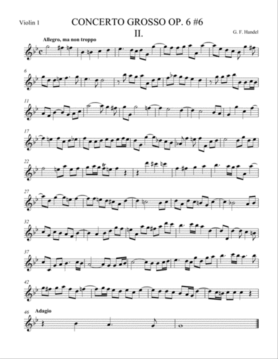 Concerto Grosso Op. 6 #6 Movement II String Orchestra scores gallery preview page 4