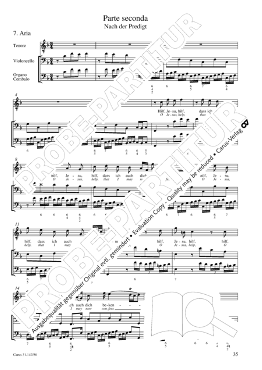 Heart and mouth and thought and action (Herz und Mund und Tat und Leben) (Herz und Mund und Tat und Leben) 4-Part scores gallery preview page 36