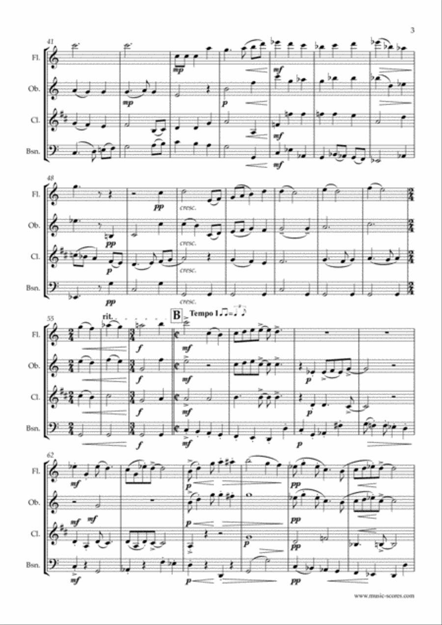Reindeer Rampage - Wind Quartet Reindeer Rampage - Wind Quartet Woodwind Quartet scores gallery preview page 3