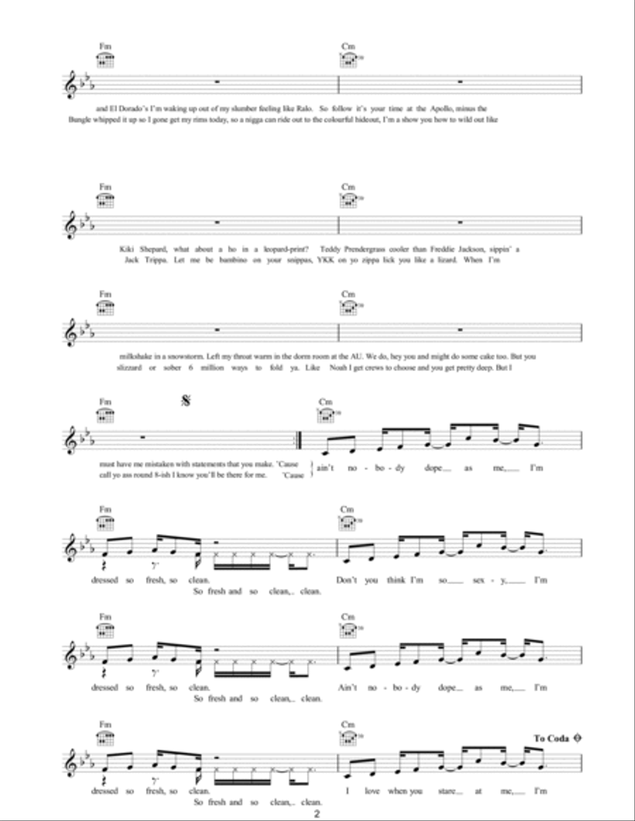 So Fresh, So Clean Piano scores gallery preview page 2