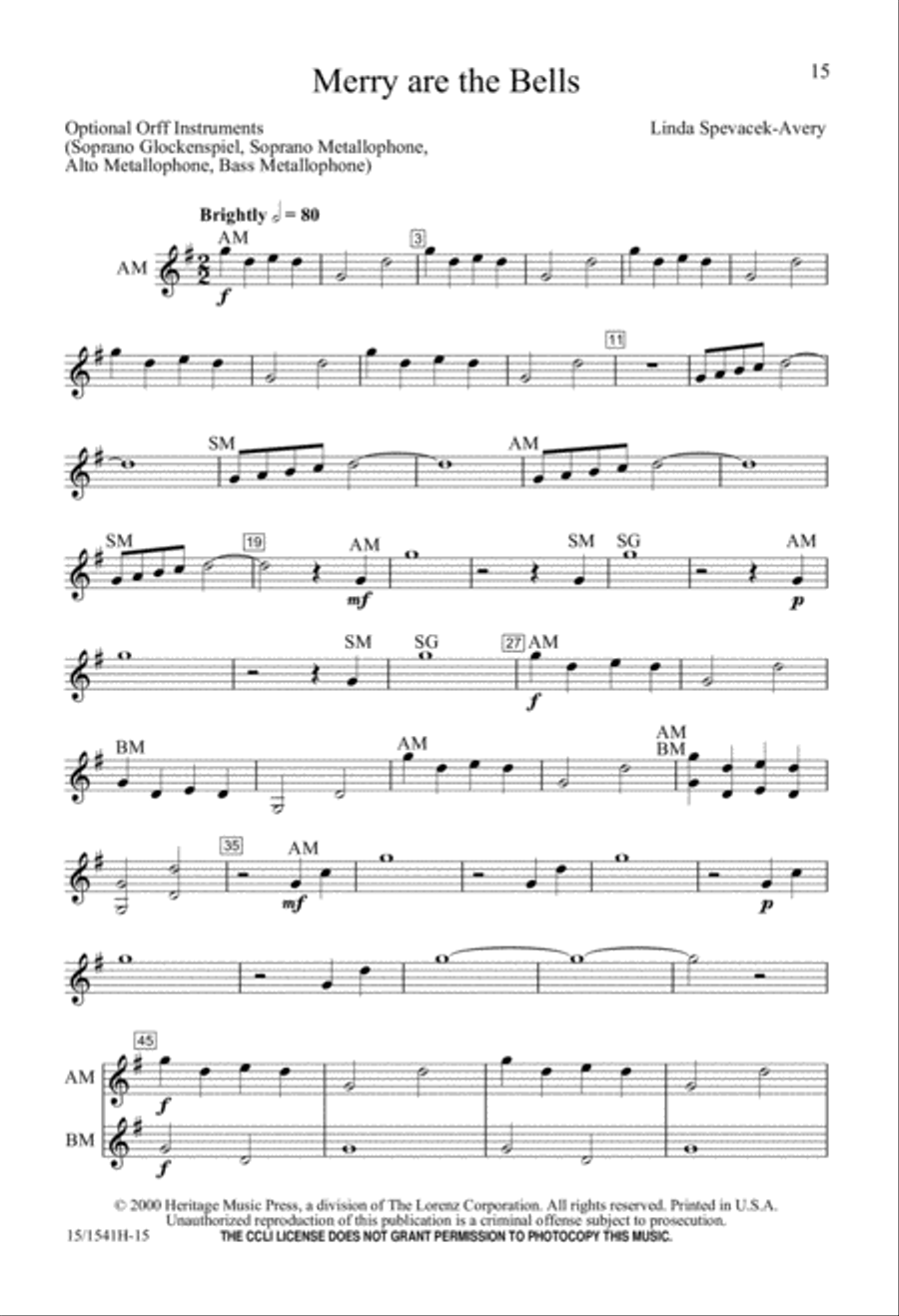 Merry Are the Bells 3-Part scores gallery preview page 15