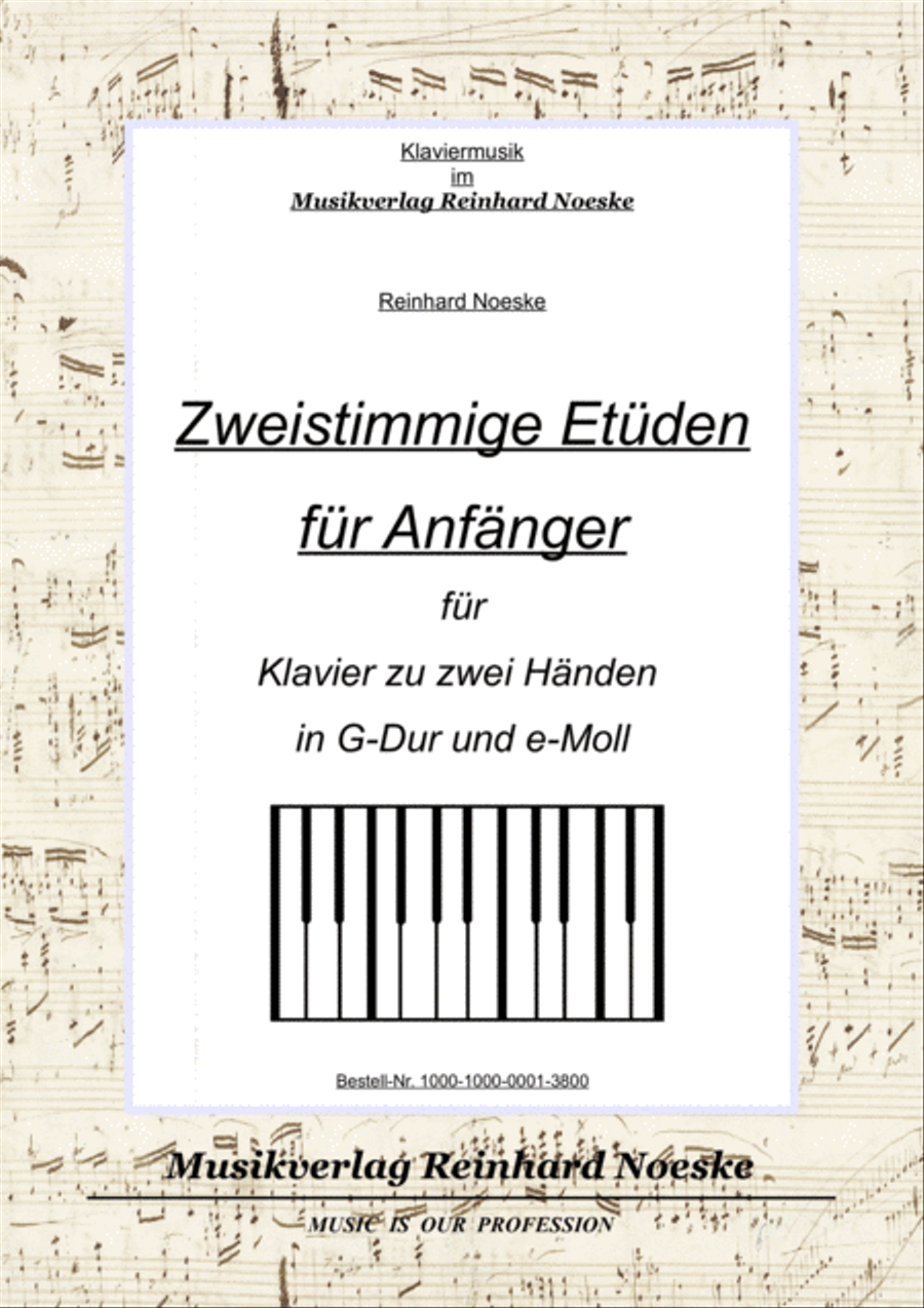 Zweistimmige Etüden für Anfänger in G-Dur und e-Moll Piano Method scores gallery preview page 1