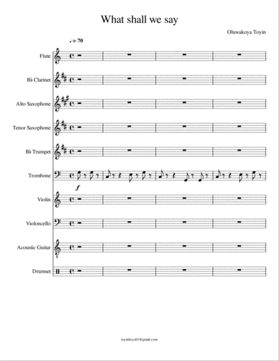 Orchestra for What shall we say Large Ensemble scores gallery preview page 1