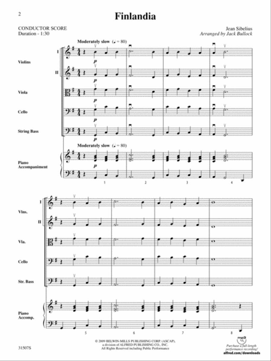 Finlandia: Score Finlandia: Score String Orchestra scores gallery preview page 2