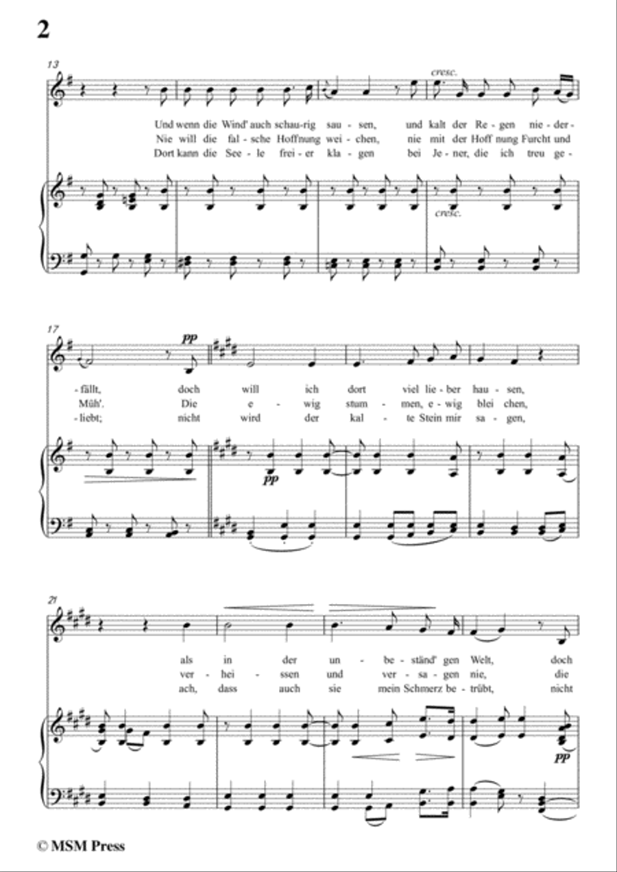 Schubert-Tiefes Leid,in e minor,for Voice&Piano Piano, Vocal scores gallery preview page 4