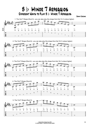 Bb Minor 7 Arpeggios (5 Ways to Play)