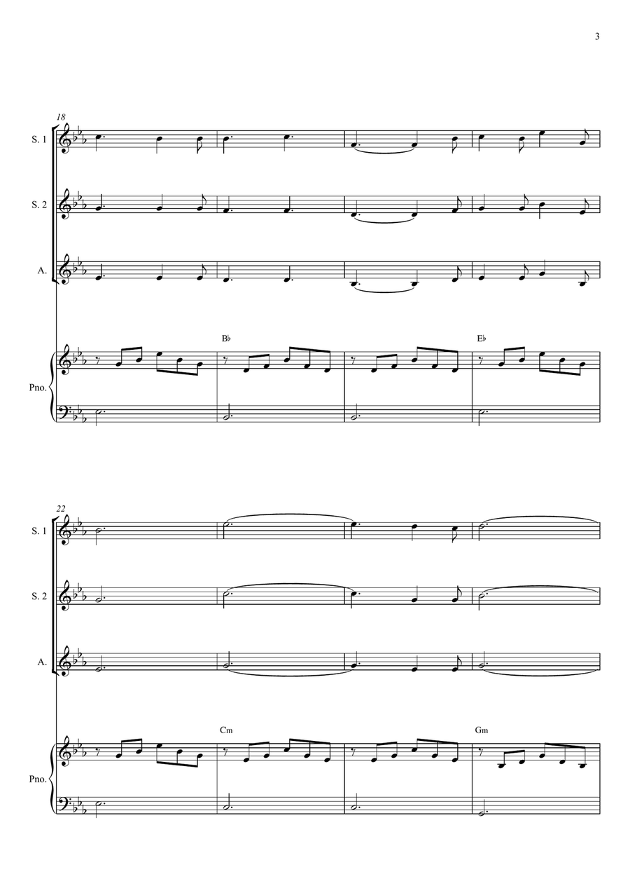O Holy Night SSA scores gallery preview page 3