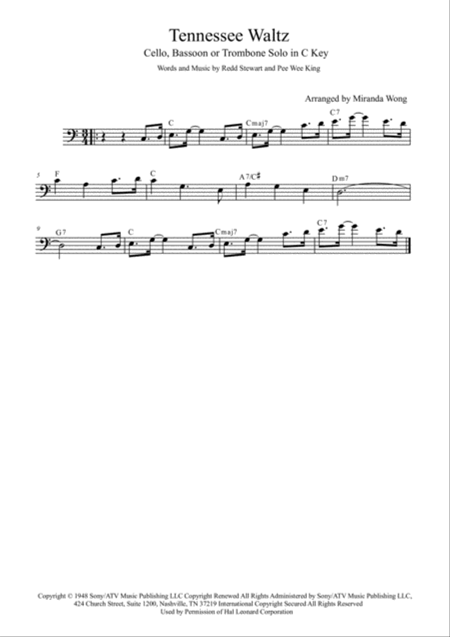 Tennessee Waltz Tennessee Waltz Piano Trio scores gallery preview page 1
