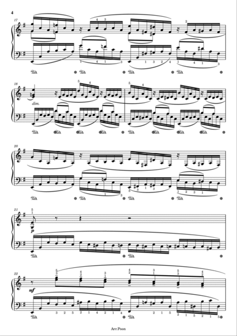 Rachmaninoff - Moment Musicaux in E minor - Op.16 No.4 - Original With Fingered - For Piano Solo Piano Solo scores gallery preview page 4