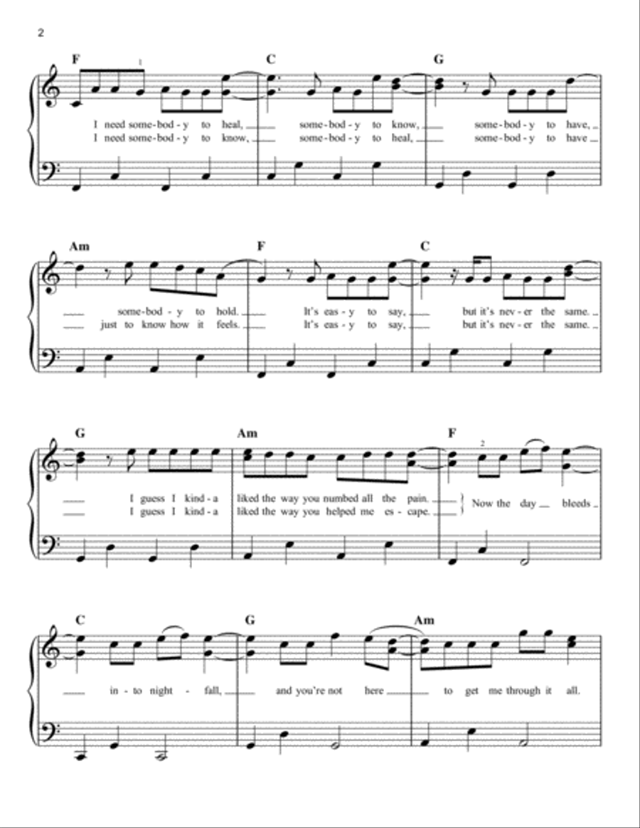 Someone You Loved Easy Piano scores gallery preview page 2
