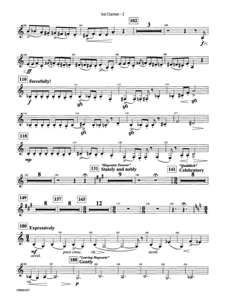 Harry Potter Symphonic Suite: 3rd B-flat Clarinet