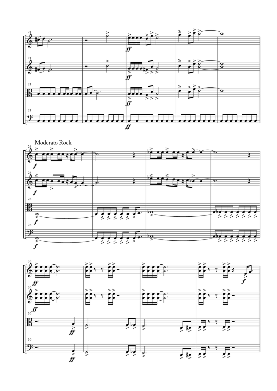 Gonna Fly Now String Quartet scores gallery preview page 5