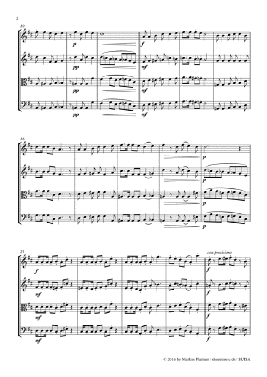 ‘Do Lord’ for String Trio (2 violins, viola, opt. cello part) String Trio scores gallery preview page 4