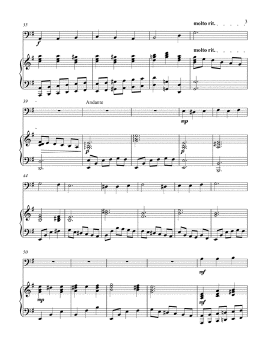 Marvelous Grace of Our Loving Lord (bass C instrument solo) Piano scores gallery preview page 4
