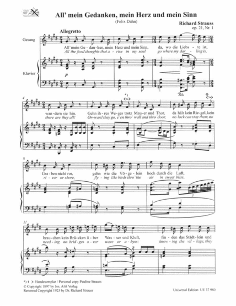 Schlichte Weisen - High voice Chamber Music scores gallery preview page 2