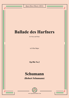 Book cover for Schumann-Ballade des Harfners,Op.98a No.2,in D flat Major