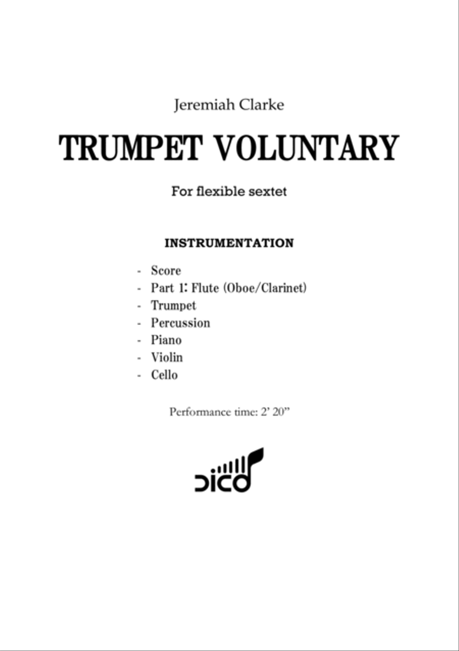 Trumpet Voluntary (Prince of Denmark's March) - for flexible ensemble Clarinet scores gallery preview page 3