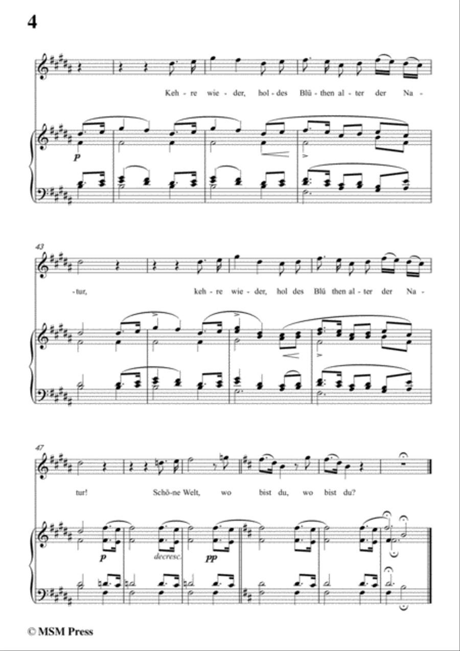 Schubert-Die Götter Griechenlands(The Gods of Greece), D.677,in b minor,for Voice&Piano Voice scores gallery preview page 6