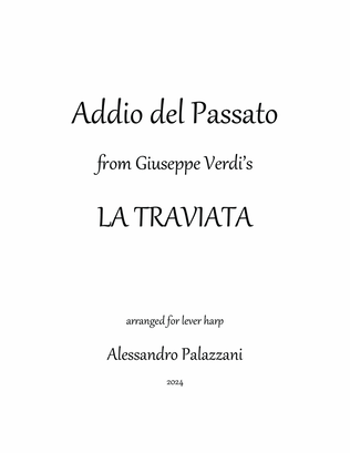 "Addio del Passato" from LA TRAVIATA - solo lever harp
