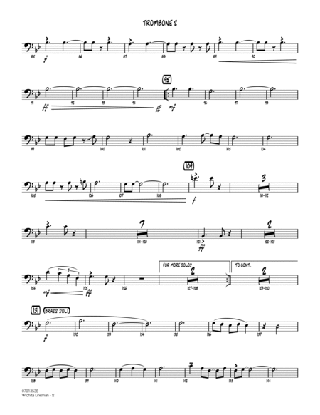 Wichita Lineman (arr. Eric Richards) - Trombone 2
