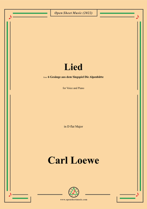 Book cover for Loewe-Lied,in D flat Major,for Voice and Piano