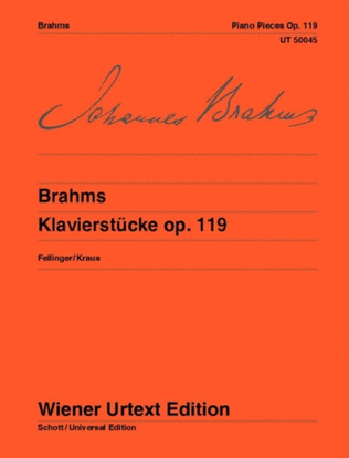 Book cover for Piano Pieces, Op. 119