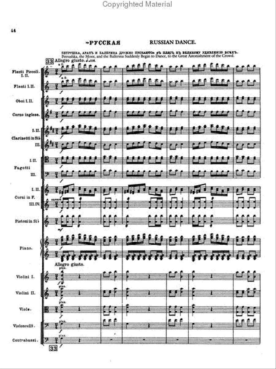 Petrushka in Full Score -- Original Version Full Orchestra scores gallery preview page 3