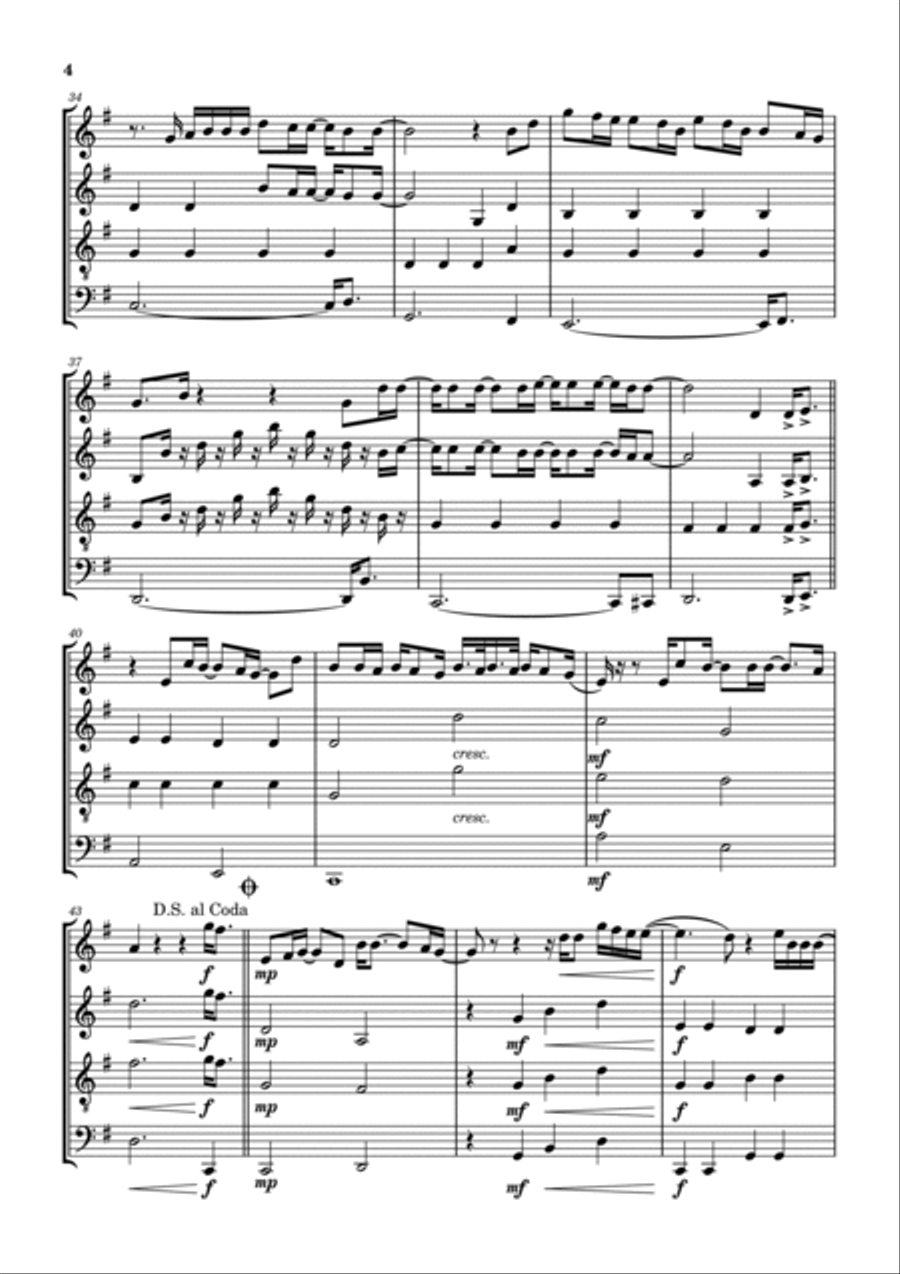 Carried Away Saxophone Quartet scores gallery preview page 5