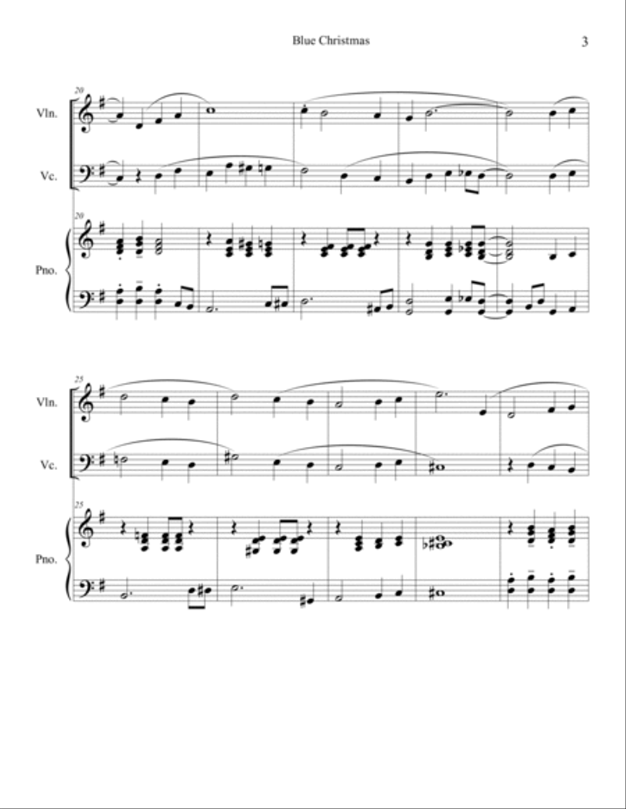 Blue Christmas Piano Trio scores gallery preview page 3