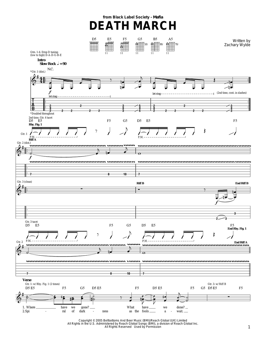 Death March Acoustic Guitar scores gallery preview page 1