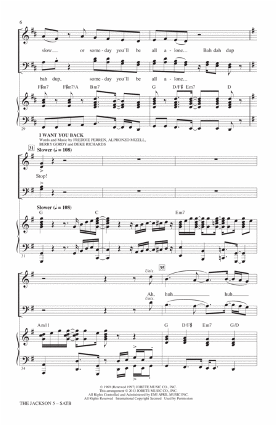 The Jackson 5 (from Motown the Musical) 4-Part scores gallery preview page 5