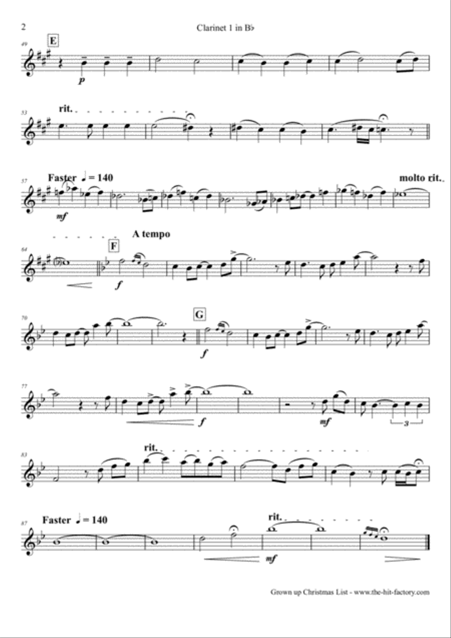 Grown-Up Christmas List Woodwind Quartet scores gallery preview page 5